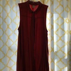 Sleeveless dress/ beach coverup-rust color